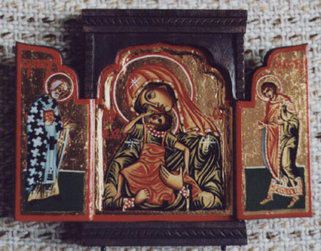 Triptych  - St. Nikola, The Virgin Mary, St. George