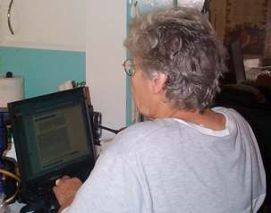 Nana  at the computer