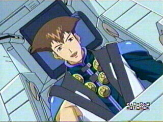 It looks like he's riding in a roller coaster. "Weee!"