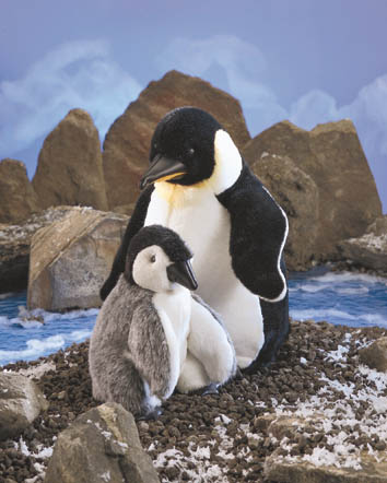 Emperor Penguin and baby emperor penguin puppets