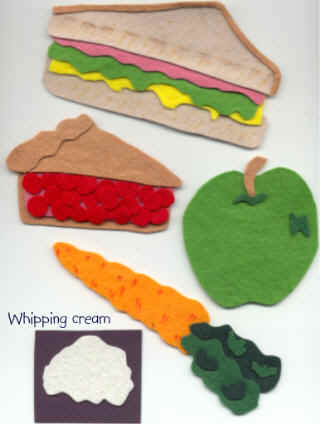 apple, carrot, whipped cream, pie, sandwich