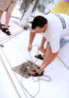 Randy learn how to make a knots. It is not that easy, as it looks like. Believe me