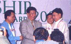 Hon. Senator Aquilino Pimentel, Jr., Hon. Senate  President Franklin  Drilon  &  DILG  Secretary  Joey Lina  Congratulate Hon. City Mayor Randolph S. Ting, Outstanding City Mayor