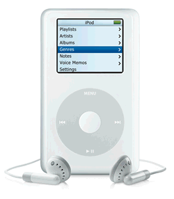 White ipod w headphones