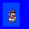What does Mario hit when he falls off?