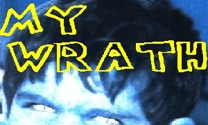 the very first my wrath logo, the kid is from an ikea leaflet