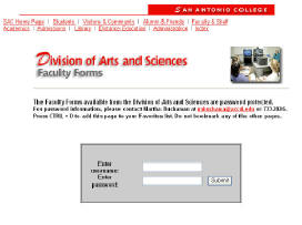 Password protected site for A&S faculty