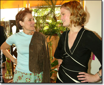 Julia at the Cannes Film Festival with 'The Prince And The Freshman' director Martha Coolidge