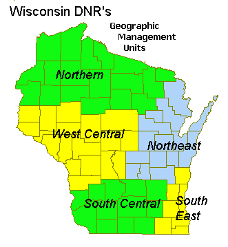 Wisconsin DNR's Geographical Management Units