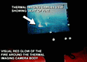Thermal imaging camera view of flashover simulator...click to see full-size JPG version...