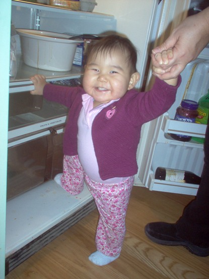 Natalie in the fridge