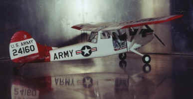 O-1E Bird Dog in civilian markings. All markings execpt "stars & bars" done by Red Pegasus Decals on ALPS. 1/48 Hasagawa.