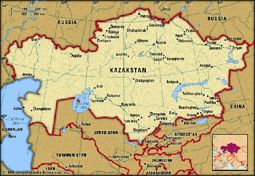 Map of Kazakhstan