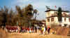 gathering outside the school