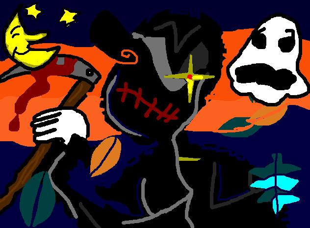 meant to be the grim reaper but doesnt look it...at all.