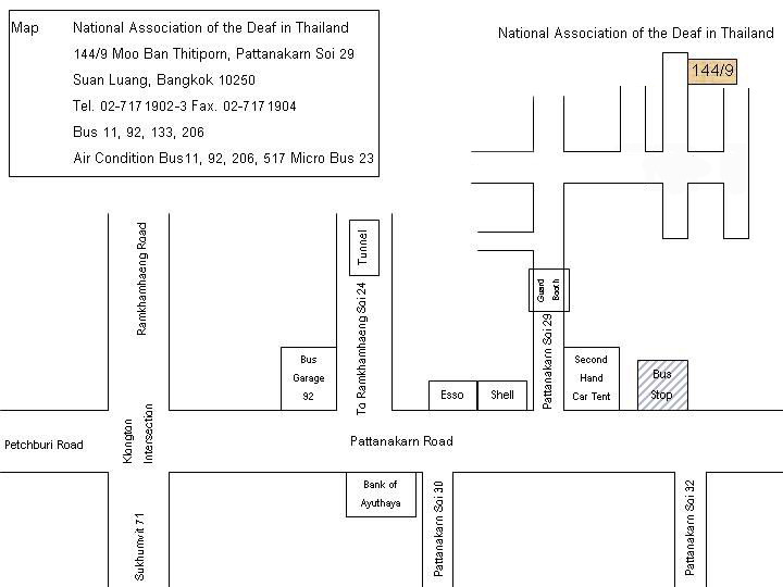 Map of National Association of the Deaf in Thailand