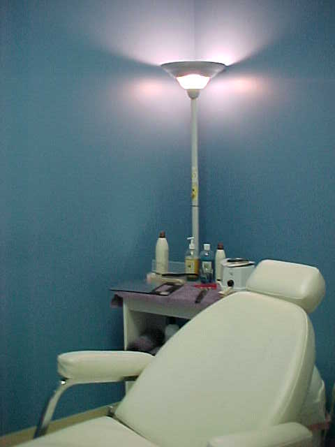 Private waxing room and facial room.