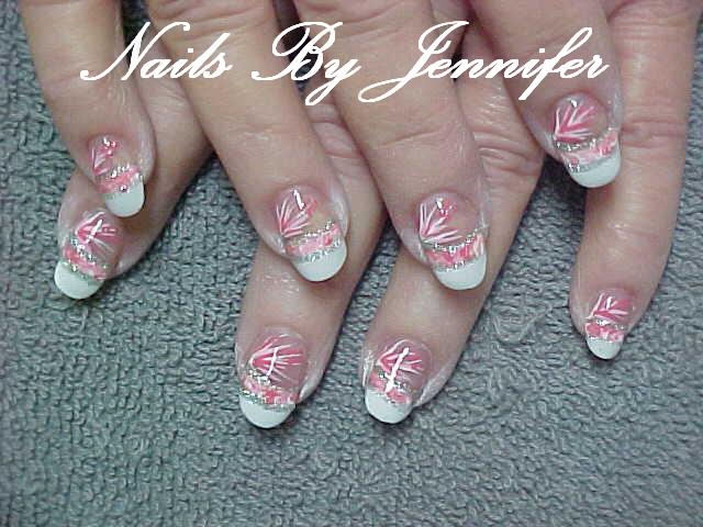 Airbrushed French Manicure, Marblized Design, and hand painted art