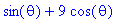 sin(theta)+9*cos(theta)