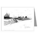 Digby Nova Scotia Fishing Boats Pen and Ink Greeting Card by NANCE
