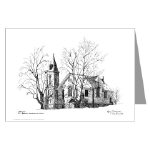 St. Andrews Presbyterian Church Stirling Ontario Canada Pen and Ink Greeting Card by NANCE