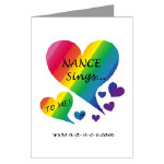 NANCE Sings To Me Live Rainbow Heart   Greeting Card