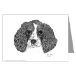 English Springer Spaniel Pen and Ink Greeting Card by NANCE
