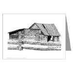 Ole Country Woodshed Pen and Ink Greeting Card By NANCE