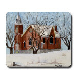 St. Andrews Presbyterian Church Stirling Ontario Canada Watercolor Mousepad by NANCE
