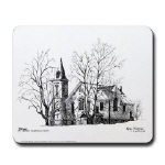 St. Andrews Presbyterian Church Stirling Ontario Canada Pen and Ink Mousepad by NANCE