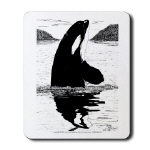 Killer Whale Pen and Ink Mousepad by NANCE