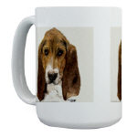 Basset Hound Watercolor 15oz Mug by NANCE