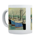 Digby Nova Scotia Fishing Boats Watercolor 11oz Mug by NANCE