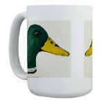 Duck Mallard Drake Watercolor 15oz Mug by NANCE