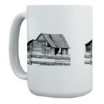 Old Country Woodshed Pen and Ink 15oz Mug by NANCE