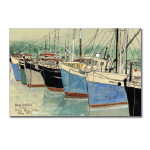 Digby Nova Scotia Fishing Boats Watercolor Postcard by NANCE