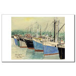Digby Nova Scotia Fishing Boats Watercolor 11 X 17 Poster/Print by NANCE