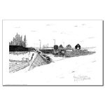 Digby Nova Scotia Fishing Boats Pen and Ink 11 X 17 Poster/Print by NANCE