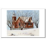 St. Andrews Presbyterian Church Stirling Ontario Canada Watercolor 11 X 17 Poster/Print by NANCE