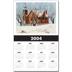 St. Andrews Presbyterian Church Stirling Ontario Canada Watercolor Calendar Print by NANCE