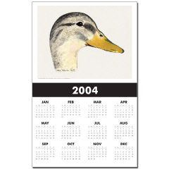 Duck Mallard Hen Watercolor Calendar Print by NANCE