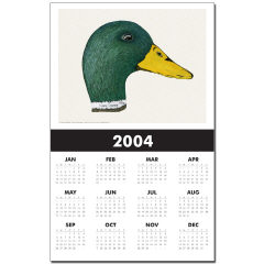 Duck Mallard Drake Watercolor Calendar Print by NANCE