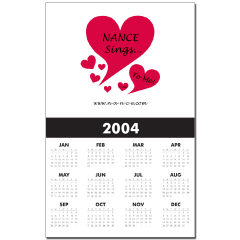 NANCE Sings To Me Live Red Heart Calendar Print