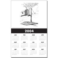 Old Country Waterpump and Shed Pen and Ink Calendar Print by NANCE