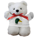 Duck Mallard Drake Watercolor Teddy Bear by NANCE