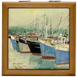 Digby Nova Scotia Fishing Boats Watercolor Tile/Coaster Box by NANCE