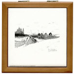 Digby Nova Scotia Fishing Boats Pen and Ink Tile/Coaster Box by NANCE