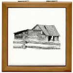 Old Country Woodshed Pen and Ink Tile/Coaster Box by NANCE