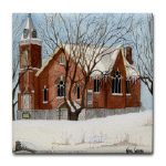 St. Andrews Presbyterian Church Stirling Ontario Canada Watercolor Tile/Coaster by NANCE