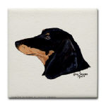 Dachshund Acrylic Tile/Coaster by NANCE
